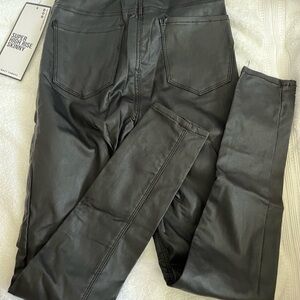 ALMOST FAMOUS liquid black jeans - thin stretchy leather looking
